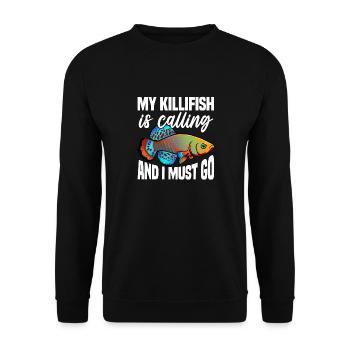 mon killifish m’appelle et je dois aller Design - Sweat-shirt Unisexe - noir - Devant - Alina (178cm) & Michal (187cm)