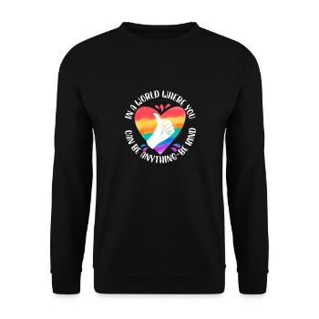 dans un monde où l’on peut être bienveillant Design - Sweat-shirt Unisexe - noir - Devant - Alina (178cm) & Michal (187cm)