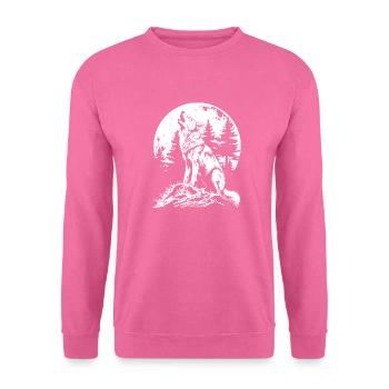 Wolf Mond Wald - Unisex Pullover - Pink - Vorne