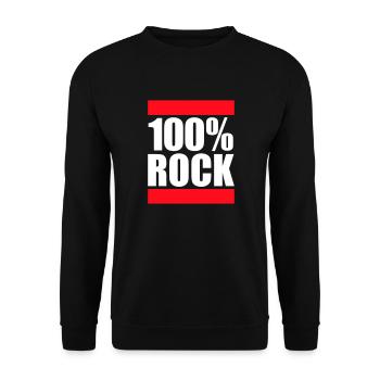 100 % Prozent Rock Heavy Metal Musik Text Logo Fun - Unisex Pullover - Schwarz - Vorne - Alina (178cm) & Michal (187cm)