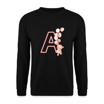 Lettre a rose ours - Sweat-shirt Unisexe - noir - Devant - Alina (178cm) & Michal (187cm)