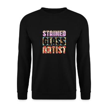 Stained Glass Artist Mosaic Glass Artistry - Unisex Pullover - Schwarz - Vorne - Alina (178cm) & Michal (187cm)