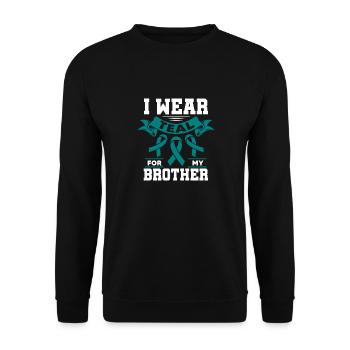 I Wear Teal For My Brother Addiction Recovery - Unisex Sweatshirt - black - Front - Alina (178cm) & Michal (187cm)