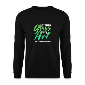 Je transforme le verre en art Vitrail Artiste - Sweat-shirt Unisexe - noir - Devant - Alina (178cm) & Michal (187cm)