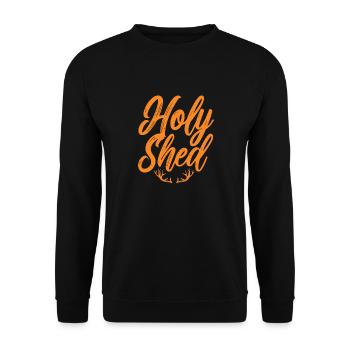 Holy Shed Bow Hunter Hunting Season Antler - Unisex Sweatshirt - black - Front - Alina (178cm) & Michal (187cm)