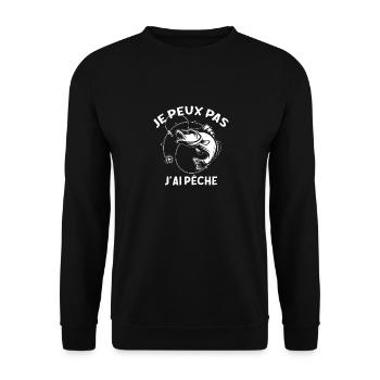 Je peux pas j ai pêche Drôle pêcheurs - Sweat-shirt Unisexe - noir - Devant - Alina (178cm) & Michal (187cm)
