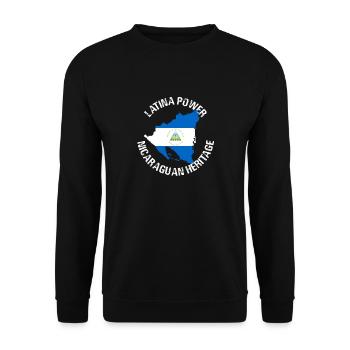 latina power nicaraguan heritage Design - Unisex Pullover - Schwarz - Vorne - Alina (178cm) & Michal (187cm)