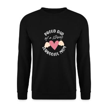 fier papa d’une mère porteuse forte Design - Sweat-shirt Unisexe - noir - Devant - Alina (178cm) & Michal (187cm)