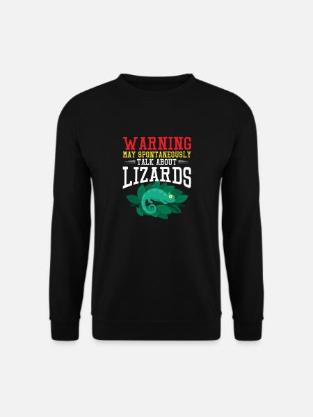 Warning spontaneously talk about lizards Design - Unisex Pullover - Schwarz