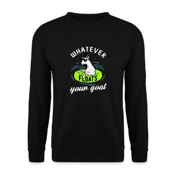 Tout ce qui flotte votre chèvre Design pour un tube - Sweat-shirt Unisexe - noir - Devant - Alina (178cm) & Michal (187cm)