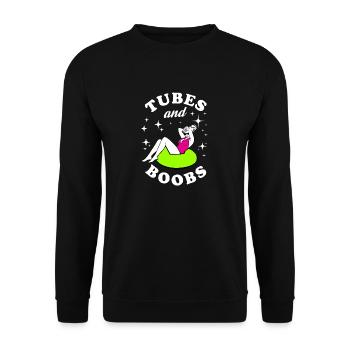 tubes et seins Design pour un fan de blagues sur tube - Sweat-shirt Unisexe - noir - Devant - Alina (178cm) & Michal (187cm)