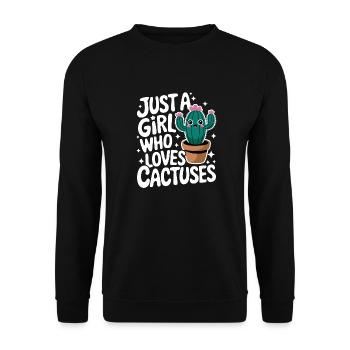 Cactus Cacti Desert Plant - Unisex Sweatshirt - black - Front - Alina (178cm) & Michal (187cm)
