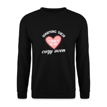réchauffant leur petit pain dans mon four confortable Design - Sweat-shirt Unisexe - noir - Devant - Alina (178cm) & Michal (187cm)