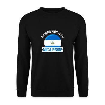 raising kids with nica pride Design - Unisex Pullover - Schwarz - Vorne - Alina (178cm) & Michal (187cm)