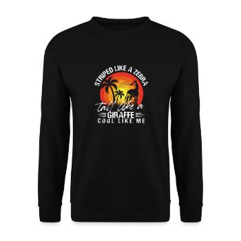 striped like a zebra cool like me Design - Unisex Sweatshirt - black - Front - Alina (178cm) & Michal (187cm)