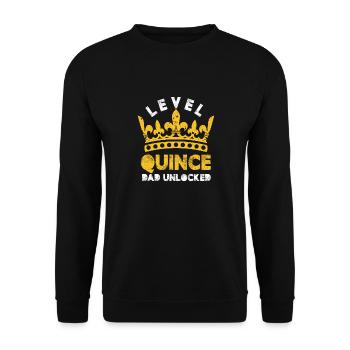 level quince dad unlocked Design - Unisex Pullover - Schwarz - Vorne - Alina (178cm) & Michal (187cm)