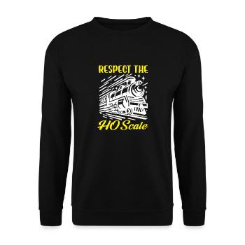 respect the HO Scale Design for a fan of train - Unisex Pullover - Schwarz - Vorne - Alina (178cm) & Michal (187cm)
