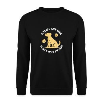 flyball and beer that why Im here Design - Unisex Pullover - Schwarz - Vorne - Alina (178cm) & Michal (187cm)