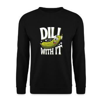 Cucumber Pickle Pickle Food Dill - Unisex Sweatshirt - black - Front - Alina (178cm) & Michal (187cm)