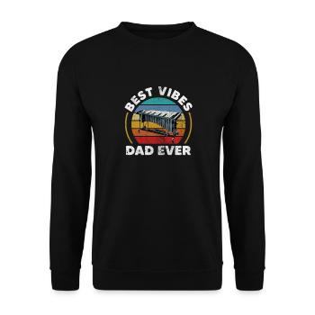 Best Vibes Dad Ever Jazz Musician Vibraphone - Unisex Sweatshirt - black - Front - Alina (178cm) & Michal (187cm)