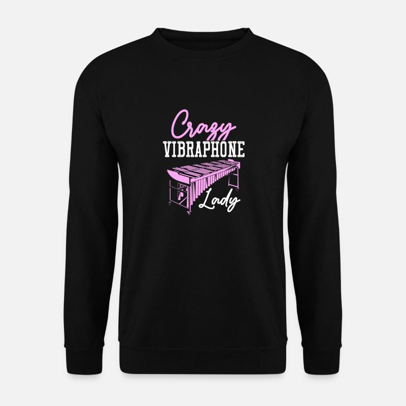 Crazy Vibraphone Lady Mallet Keyboard Electric - Unisex Pullover - Schwarz