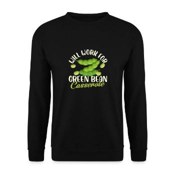 Will Work For Green Bean Casserole thanksgiving - Unisex Sweatshirt - black - Front - Alina (178cm) & Michal (187cm)
