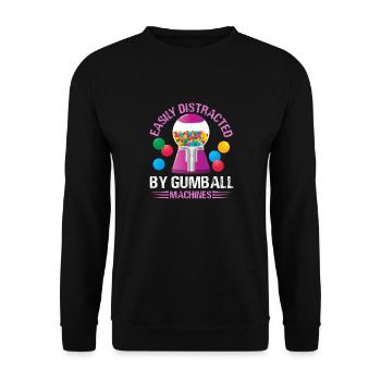 Easily Distracted By Gumball Machines Bubblegum - Unisex Pullover - Schwarz - Vorne - Alina (178cm) & Michal (187cm)