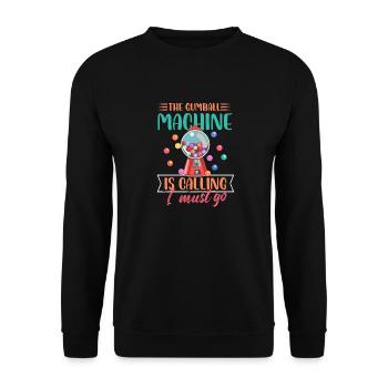 The Gumball Machine Is Calling I Must Go Bubblegum - Unisex Pullover - Schwarz - Vorne - Alina (178cm) & Michal (187cm)