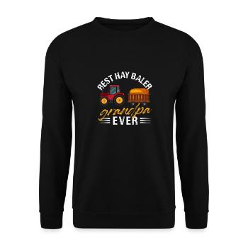 Best Hay Baler Grandpa Ever Straw Bale Farmer - Unisex Pullover - Schwarz - Vorne - Alina (178cm) & Michal (187cm)