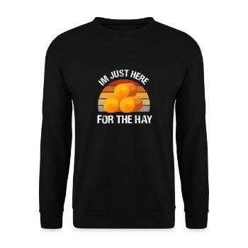 I'm Just Here For The Hay Straw Bale Farming - Unisex Pullover - Schwarz - Vorne - Alina (178cm) & Michal (187cm)