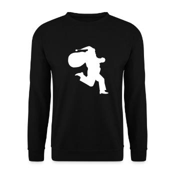 Cadeau du Père Noël en cours d’exécution - Sweat-shirt Unisexe - noir - Devant - Alina (178cm) & Michal (187cm)