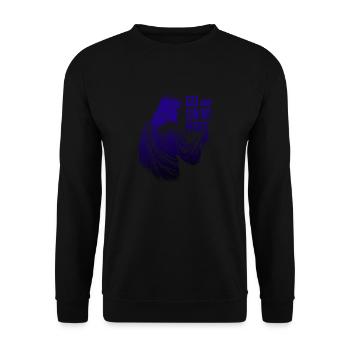 Geh und sündige nicht mehr – Inspirierendes Jesus-Design - Unisex Pullover - Schwarz - Vorne - Alina (178cm) & Michal (187cm)