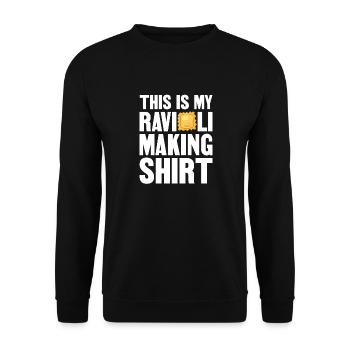 this is my ravioli making Motive Design - Unisex Sweatshirt - black - Front - Alina (178cm) & Michal (187cm)