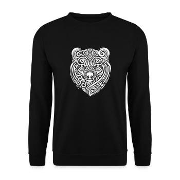 Bär Tribal - Unisex Pullover - Schwarz - Vorne - Alina (178cm) & Michal (187cm)