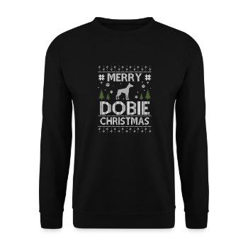 Merry Dobie Christmas Dogs Ugly Christmas Dogs - Unisex Sweatshirt - black - Front - Alina (178cm) & Michal (187cm)