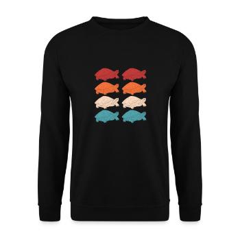 Retro Vintage Turtle Tortoise Red-Eared Slider - Unisex Pullover - Schwarz - Vorne - Alina (178cm) & Michal (187cm)