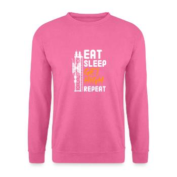 Eat Sleep Get High Repeat Tower Technician - Unisex Pullover - Pink - Vorne
