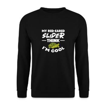 My Red-Eared Slider Think I'm Cool Pet Turtle - Unisex Pullover - Schwarz - Vorne - Alina (178cm) & Michal (187cm)