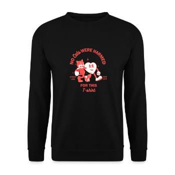 No Cats were Harmed for this T-Shirt - Unisex Pullover - Schwarz - Vorne - Alina (178cm) & Michal (187cm)