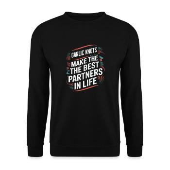 Les nœuds d’ail font les meilleurs partenaires dans la vie - Sweat-shirt Unisexe - noir - Devant - Alina (178cm) & Michal (187cm)