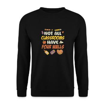 Not All Classrooms Have Four Walls Special - Unisex Pullover - Schwarz - Vorne - Alina (178cm) & Michal (187cm)