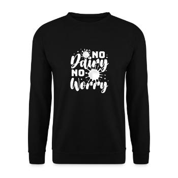 No Dairy No Worry Milk Intolerance Food Allergy - Unisex Pullover - Schwarz - Vorne - Alina (178cm) & Michal (187cm)