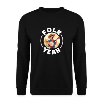Folk yes American Folk Music Banjo Player - Unisex Sweatshirt - black - Front - Alina (178cm) & Michal (187cm)