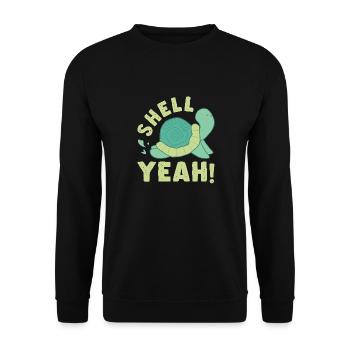 Shell Yeah Sea Turtle Marine Animal Tortoise - Unisex Pullover - Schwarz - Vorne - Alina (178cm) & Michal (187cm)