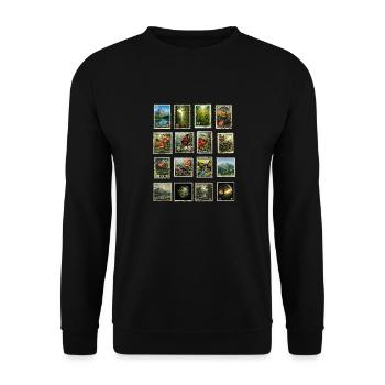 Postage stamps help nature - Unisex Sweatshirt - black - Front - Alina (178cm) & Michal (187cm)