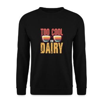 Too Cool For Dairy Milk Lactose Allergy Food - Unisex Pullover - Schwarz - Vorne - Alina (178cm) & Michal (187cm)