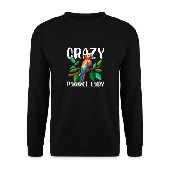 perroquet fou Lady Propriétaire d’oiseau de compagnie Perruche Perroquet - Sweat-shirt Unisexe - noir - Devant - Alina (178cm) & Michal (187cm)