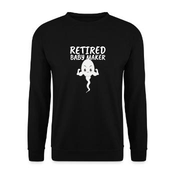 Vasectomie contraceptive Baby Maker à la retraite - Sweat-shirt Unisexe - noir - Devant - Alina (178cm) & Michal (187cm)