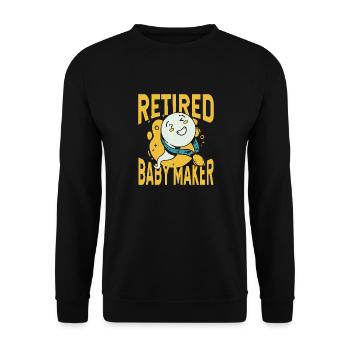Vasectomie contraceptive Baby Maker à la retraite - Sweat-shirt Unisexe - noir - Devant - Alina (178cm) & Michal (187cm)
