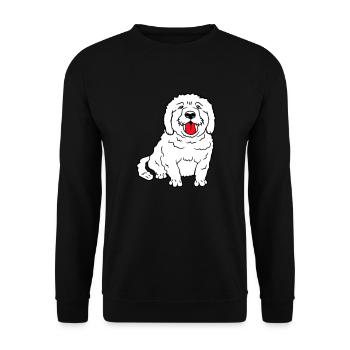 Cher chien tire la langue joyeusement - Sweat-shirt Unisexe - noir - Devant - Alina (178cm) & Michal (187cm)